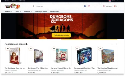 Početna stranica Games4You - izbor igara