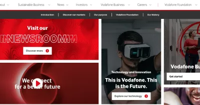 Naslovna strana i Hero sekcija Vodafone websajta
